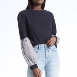 Banana Republic Navy Blue Crewneck Sweatshirt top small